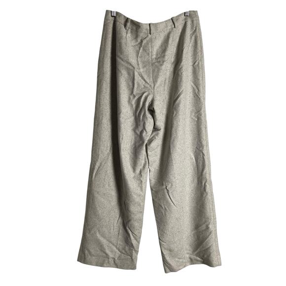Linda Allard Ellen Tracy Gray Beige Wide Leg Wool Angora Trouser Pant Sz 8 - Picture 7 of 9